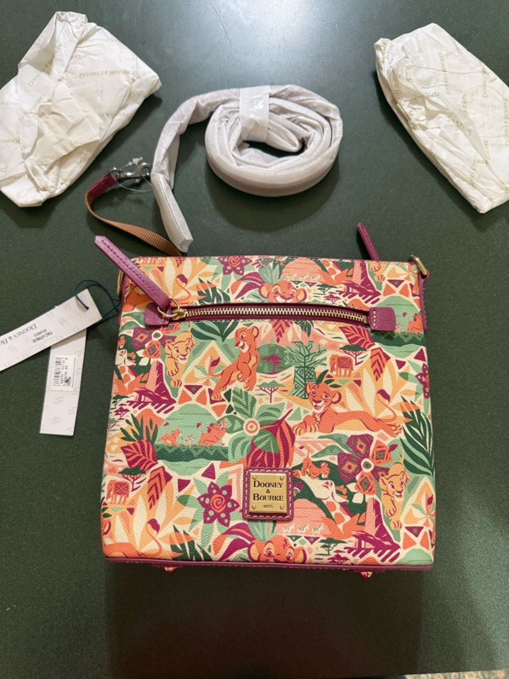 Dooney & Bourke Lion King Tropical Multicolor Canvas Crossbody